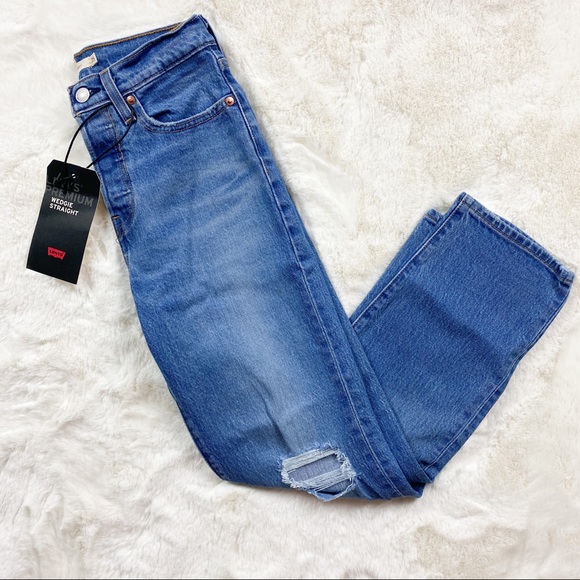 Levis Premium Wedgie Straight Fit Jeans Jive Tone - Picture 4 of 8